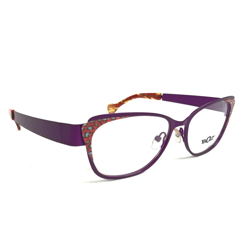 BOZ Eyeglasses Frames ZEBRA 7232 Purple Panther Red Cat Eye Full Rim 54-16-135
